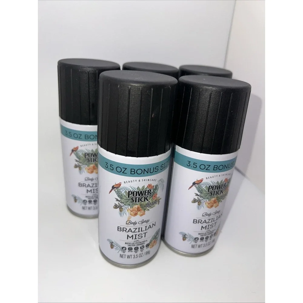 5‎ PACK Of Power Stick For Her Body Spray Brazilian Mist 3.5 oz
